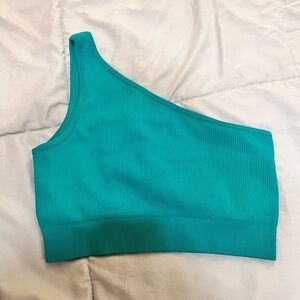OQQ Vibrant Teal Ribbed Top